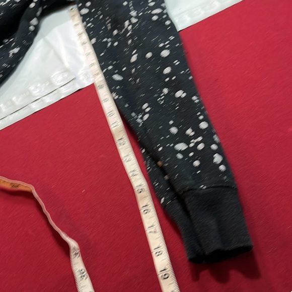 Hollywood BLACK gray splatter Hoodie street art punk edgy rock sweatshirt men M - Picture 9 of 15